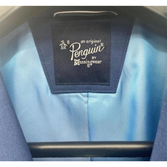 Penguin Jacket Blazer Osmanj Suit Slim Blue Men Sz 40L NEW NWT N147 - Picture 6 of 6